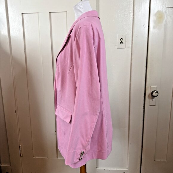 LANE BRYANT  The Bryant Ponte Stretch Pink Blazer Jacket Size 24 Barbiecore - Picture 3 of 9